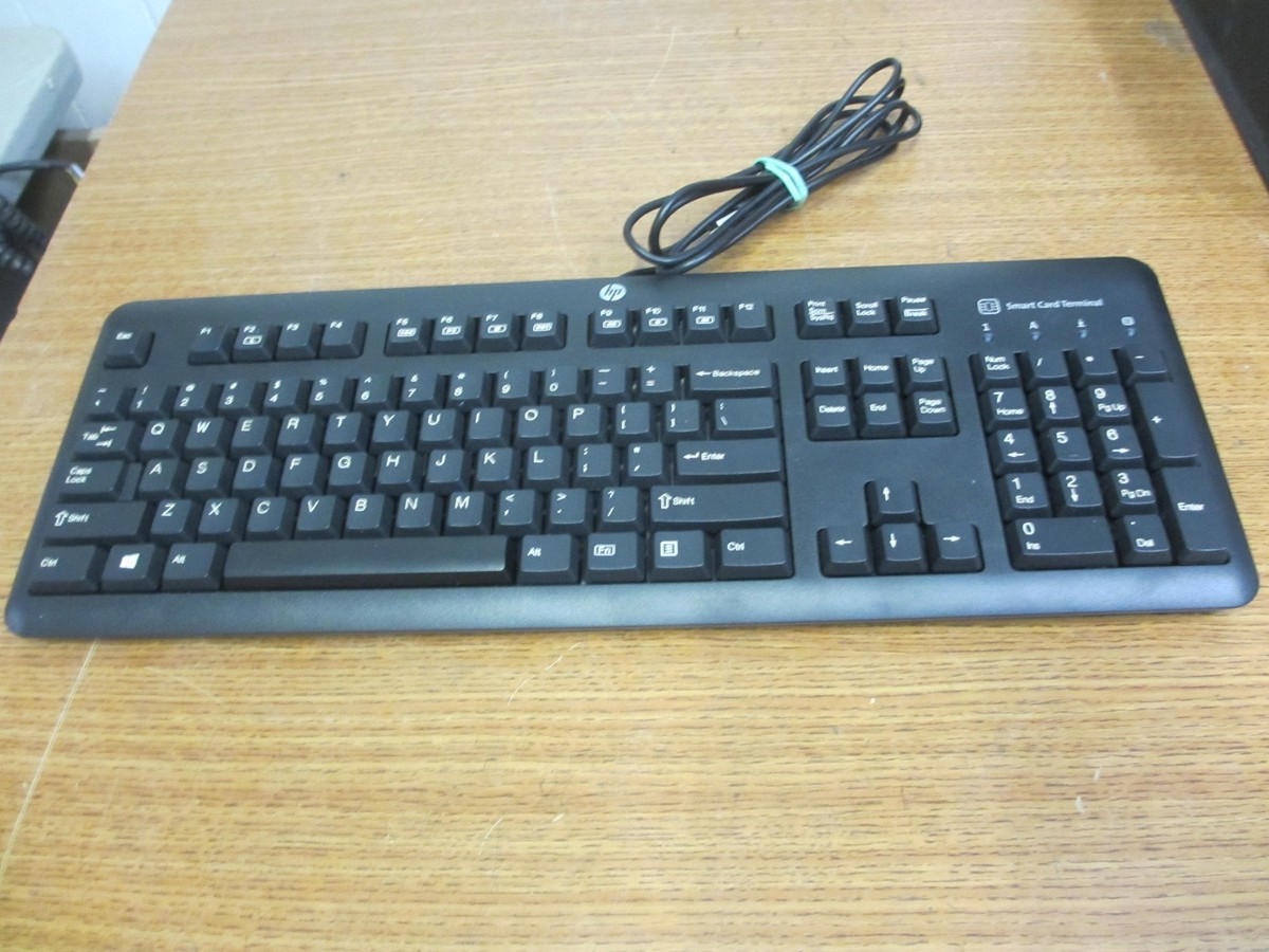 lot of 10 HP KUS1206 SMARTCARD, USB WIRED BLACK STANDARD KEYBOARD