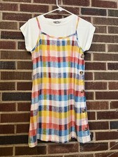 Lucky Brand Girls Youth Plaid Two Piece Shirt Dress Size Large Lrg