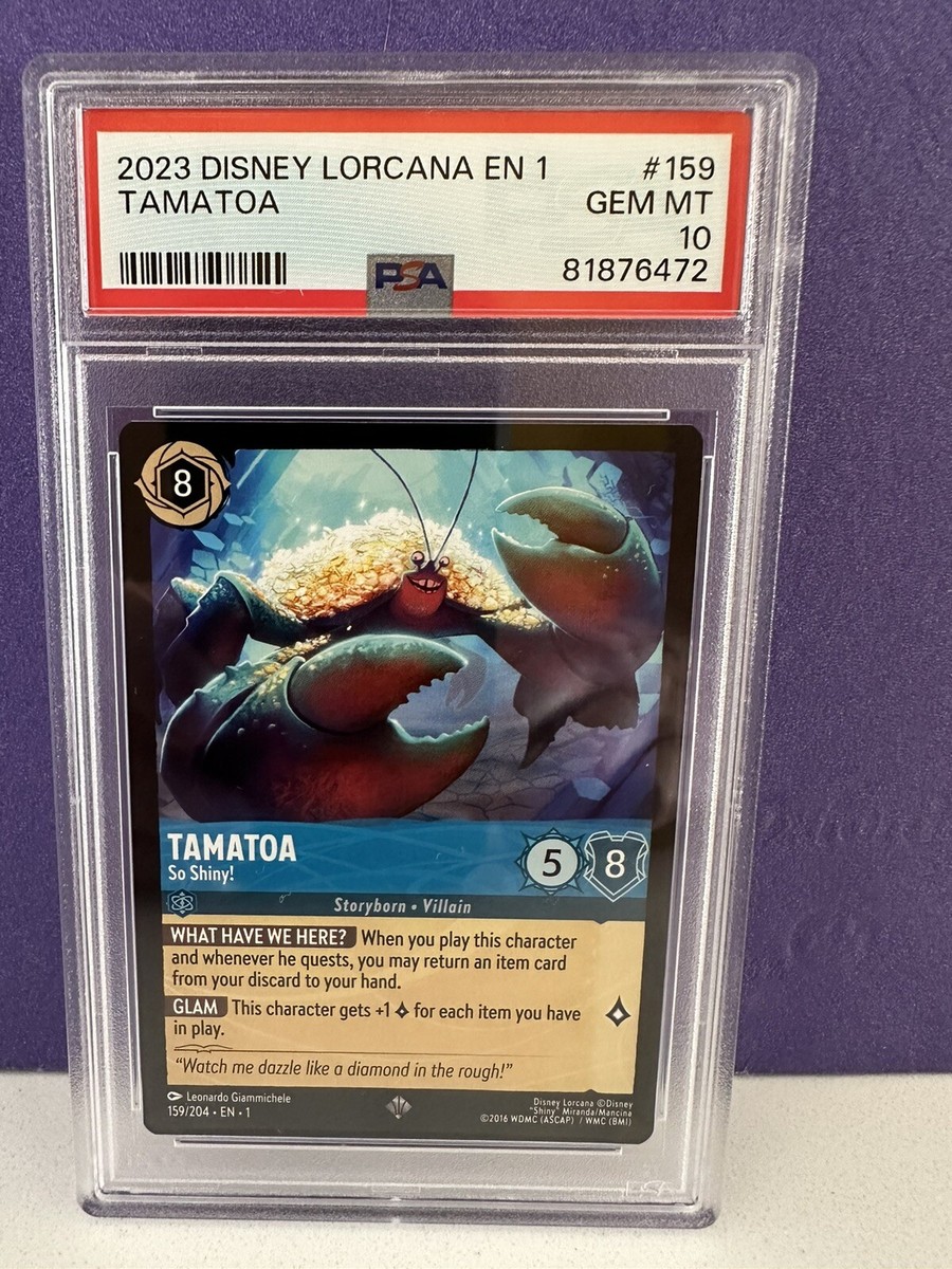 Lorcana PSA 10 Tamatoa So Shiny! 159/204 Super Rare Disney