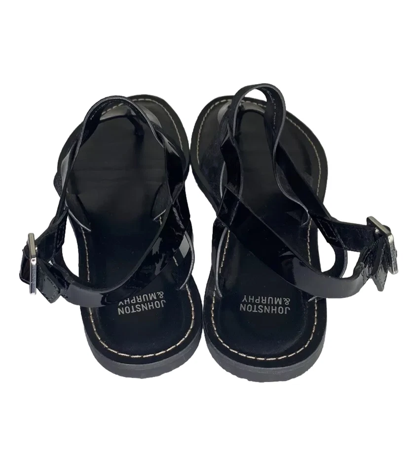Sandalias Johnston Murphy para mujer de cuero negro con tiras talla 7,5 Foto 4 de 4