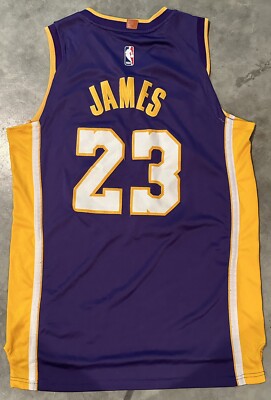 L A Lakers Lebron James #23 Nike Wish Sponsor Logo NBA Sz 48