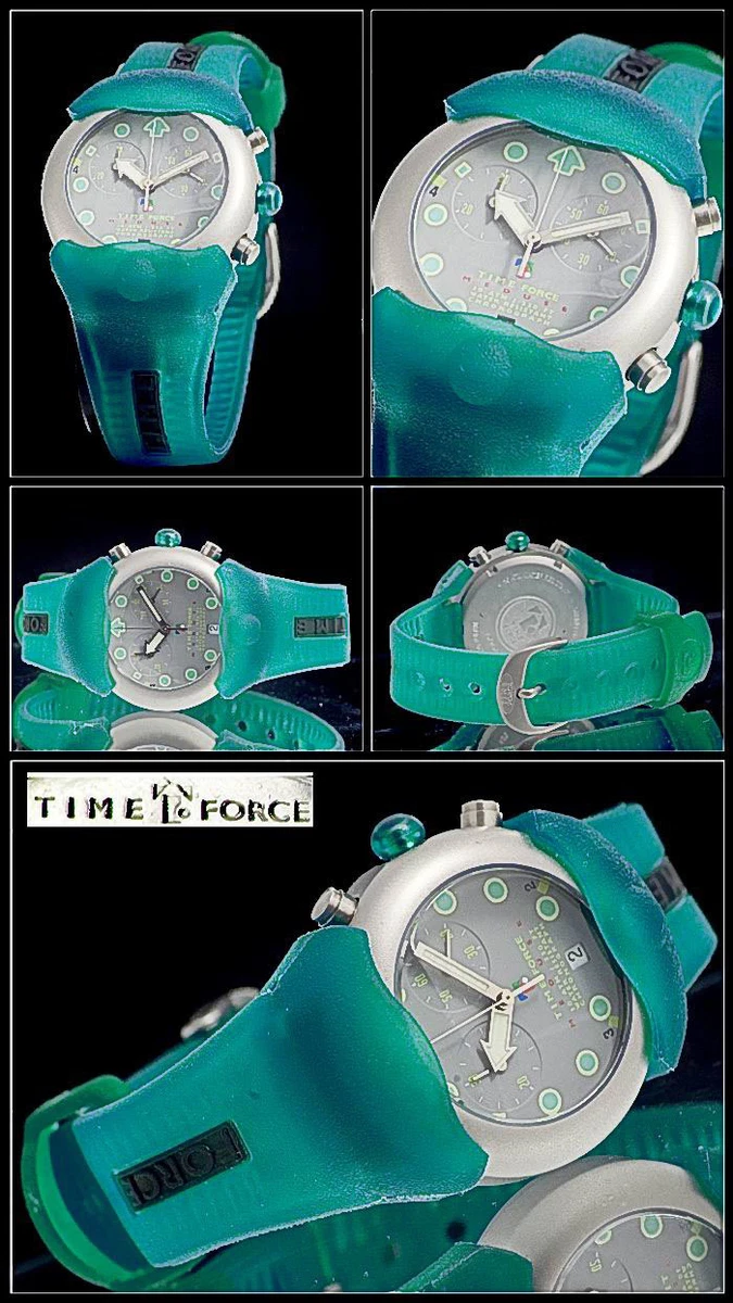 Very Pretty Times Force Sporty Chronograph Unisex Watch Turquoise-Blue New