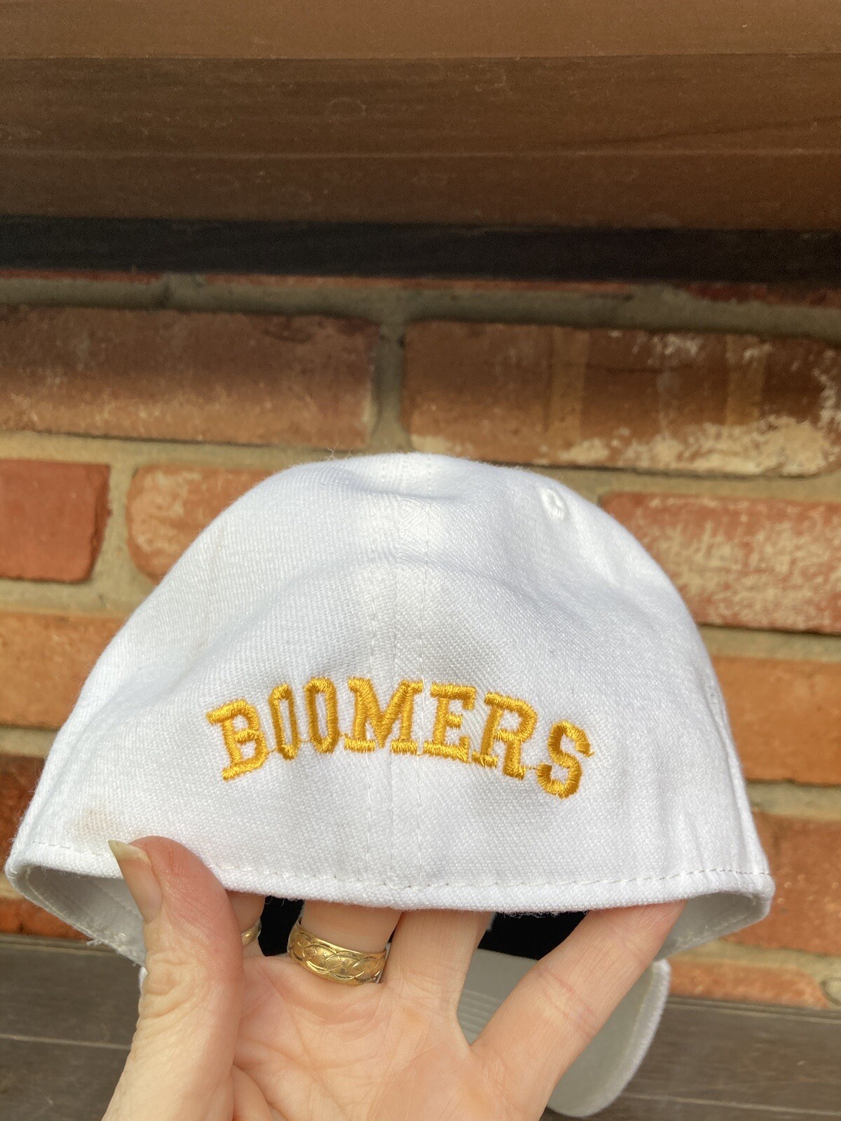Vintage Woodward Boomers HS White Hat Cap Woodward OK… Gem