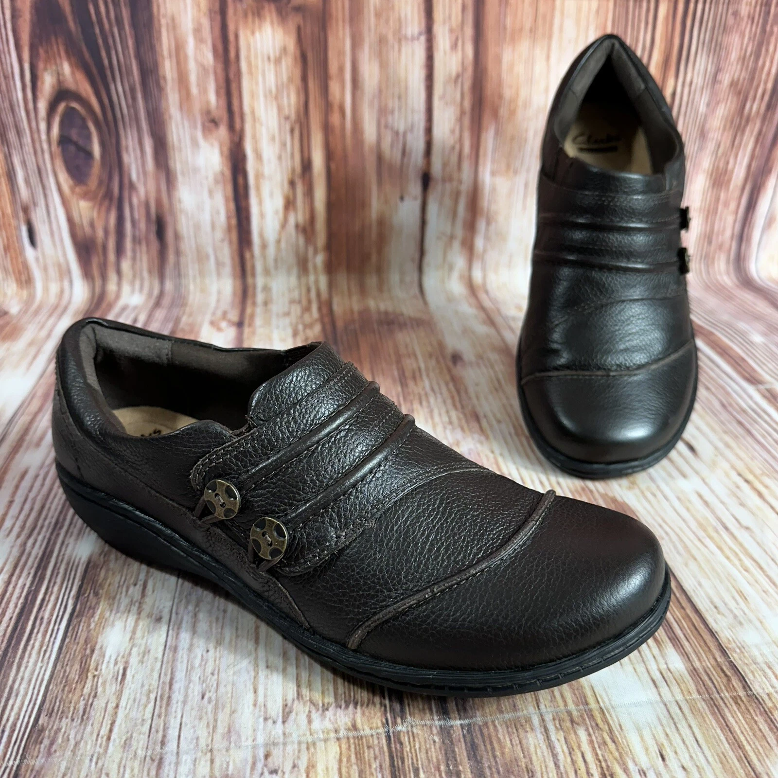 Scarpe basse mocassini Clarks Collection FIANNA STILL donna taglia 9 pelle marrone