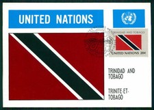 UN UNO NY MK 1981 FLAG/BANNER TRINIDAD & TABAGO CARTE MAXIMUM CARD MC CM /m3123