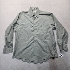 Pierre Cardin Shirt Solid Gray Long Sleeve Button Up Adult Men's Size 16.5 34/35