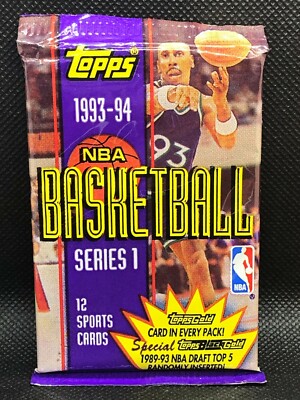 1993-94 Topps Hobby Series 1 Basketball Sealed Pack (1) Webber Hardaway Rookies