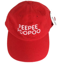 PEEPEE POOPOO by Bayside Unisex Trucker Baseball Cap Hat Red NWT Made in USA