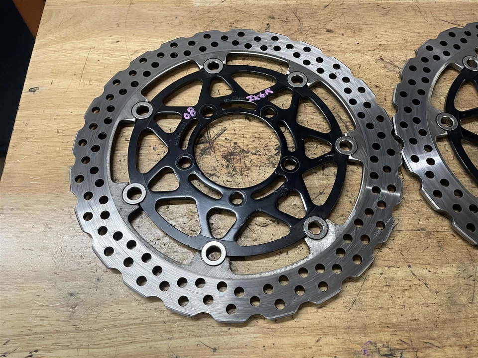 Rotores de disco de freno delanteros OEM Kawasaki Ninja ZX6R ZX6 ZX10r ZX600 05 06 07 08 Foto 2 de 3