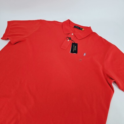 Polo Ralph Lauren Classics Red Mens 3XB Polo Shirt Cotton Golf Pony NEW