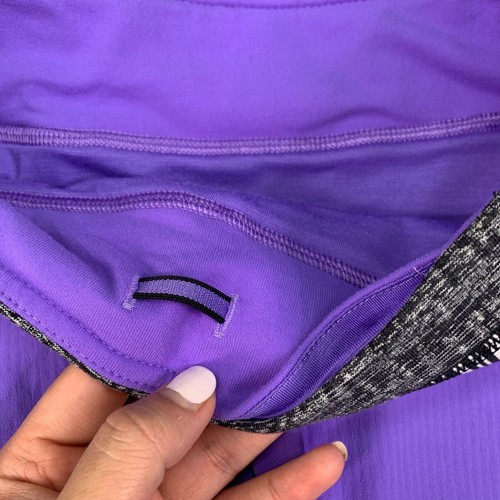 Ivivva Lululemon Short Girls 12 Purple Elastic Waist Activewear Zip Pocket Lined - Picture 4 of 14