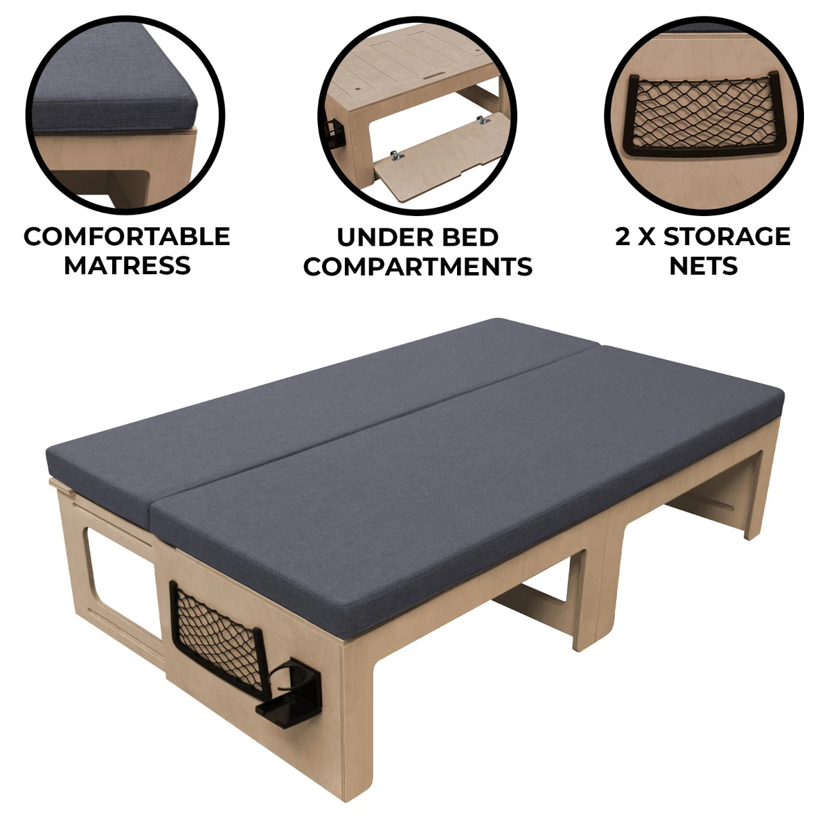Campervan bed cushions top