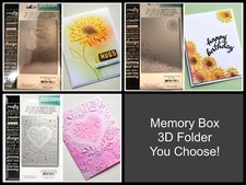 Memory Box 3D TEXTURE Embossing Folders- U Choose- Sunflower, Heart, Floral