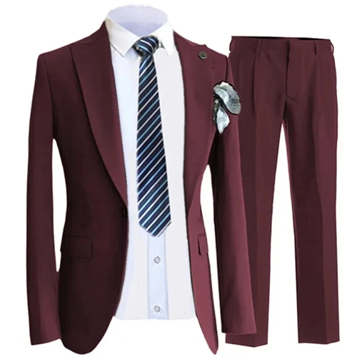Pants Vest Men Suits Dress 3 Piece Set Male Blazers Wedding Jacket Coat Trousers - Picture 20 of 50