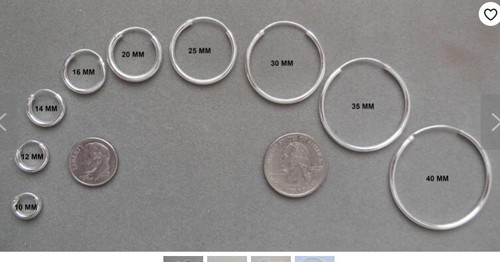 10k White Gold 2.0mm x 30mm Round Shiny Runway Tube Hinged Hoop Earrings - Picture 6 of 9