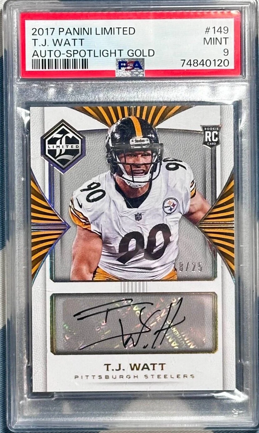 TJ Watt Panini Limited #149 Autograph-Spotlight Gold