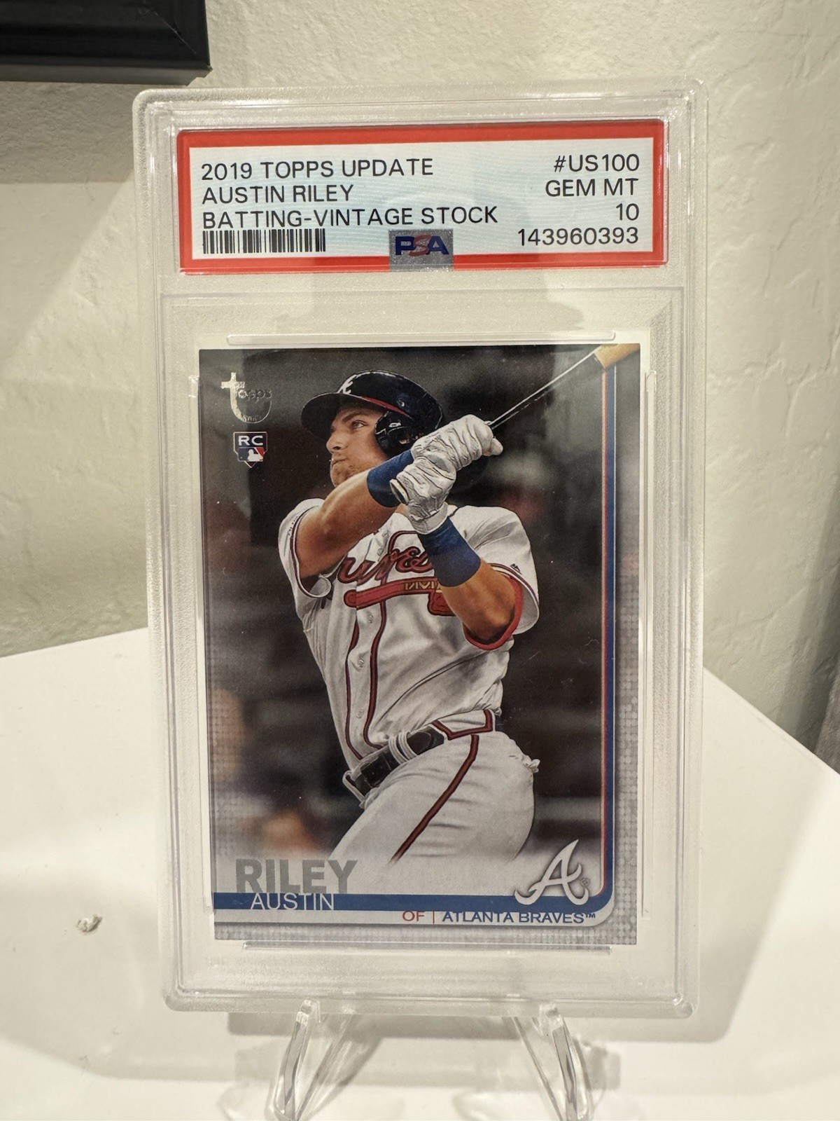 2019 Topps Update Austin Riley Rookie Vintage Stock #/99 PSA 10 US100 RC Braves