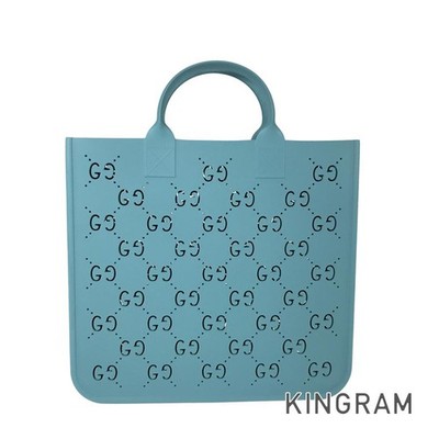 Gucci GG Perforated Rubber Tote Bag light blue | eBay