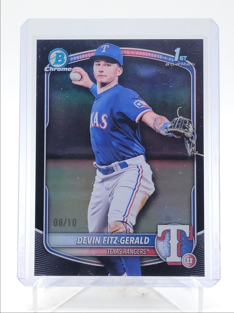 DEVIN FITZ-GERALD 2025 BOWMAN CHROME 1ST TRUE BLACK REFRACTOR /10 Q4354