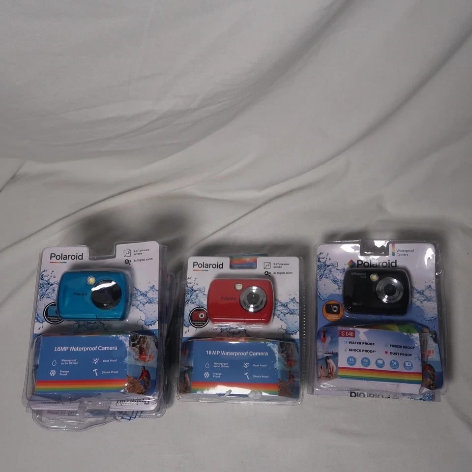 宝丽来 ISO48 防水相机 4 倍数码变焦淡蓝色、红色、黑色 — 第 2/4 张图片