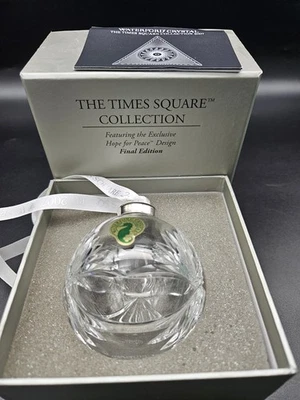 Waterford Crystal Times Square Ball 2007 Ornament Hope for Peace W/Box
