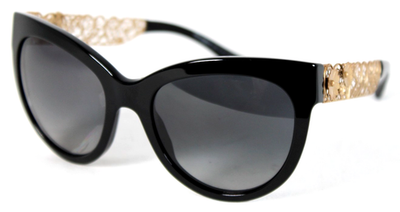 DOLCE & GABBANA Black Frame Gold Metal FLOWER FILIGRANA Cat  display picture 1