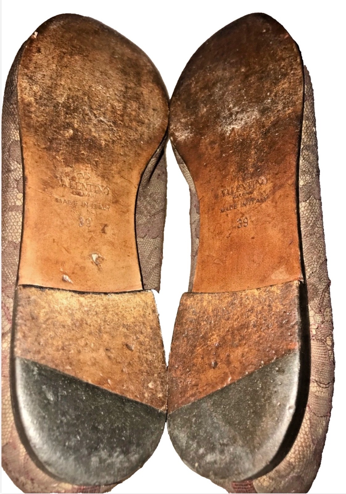 Valentino Garavani  Lace Pattern Ballet Flats - Burgundy Flats, Shoes  SZ 39 thumbnail 14