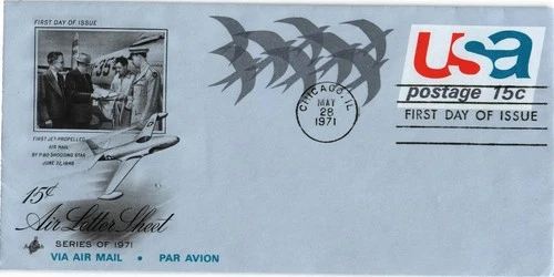 Dr Jim Stamps 15c Air Letter Sheet Series of 1971 First Day Issue ArtCraft