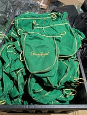 CROWN ROYAL Green BAG Lot of over 225 Pieces 750ml New Non Smoking