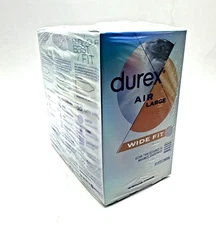 Durex AIR Ultra Thin Sensitivity WIDE FIT 10 Latex LARGE Condoms (3 PACK) 2027