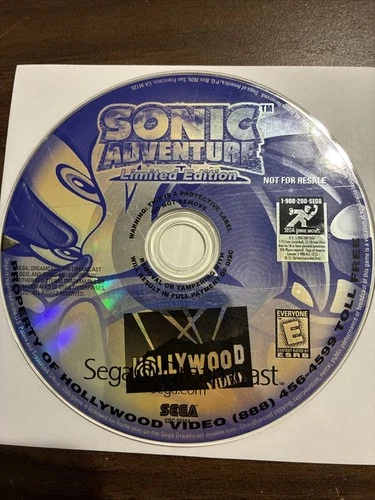 Sonic Adventure: Limited Edition for Sega Dreamcast - NFR - Hollywood Video