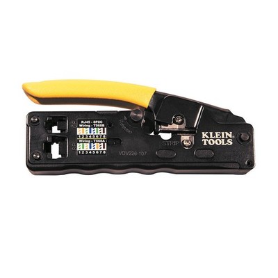Klein Tools VDV226-107 Compact Ratcheting Modular Crimper Stripper RJ11 RJ45