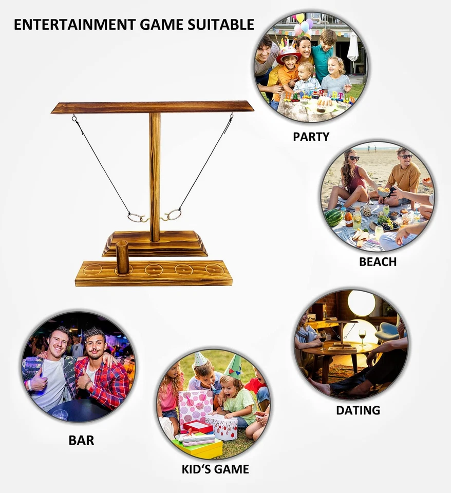 Juegos de Lanzamiento de Anillos para Adultos, Juegos de Patio Interior Exterior, Decoración de Patio, Ho... Foto 4 de 4