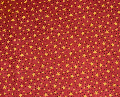 By 1/2 Yd ''Circle of Love'' 2005 Red with Gold Stars~ Thimbleberries Club for RJR