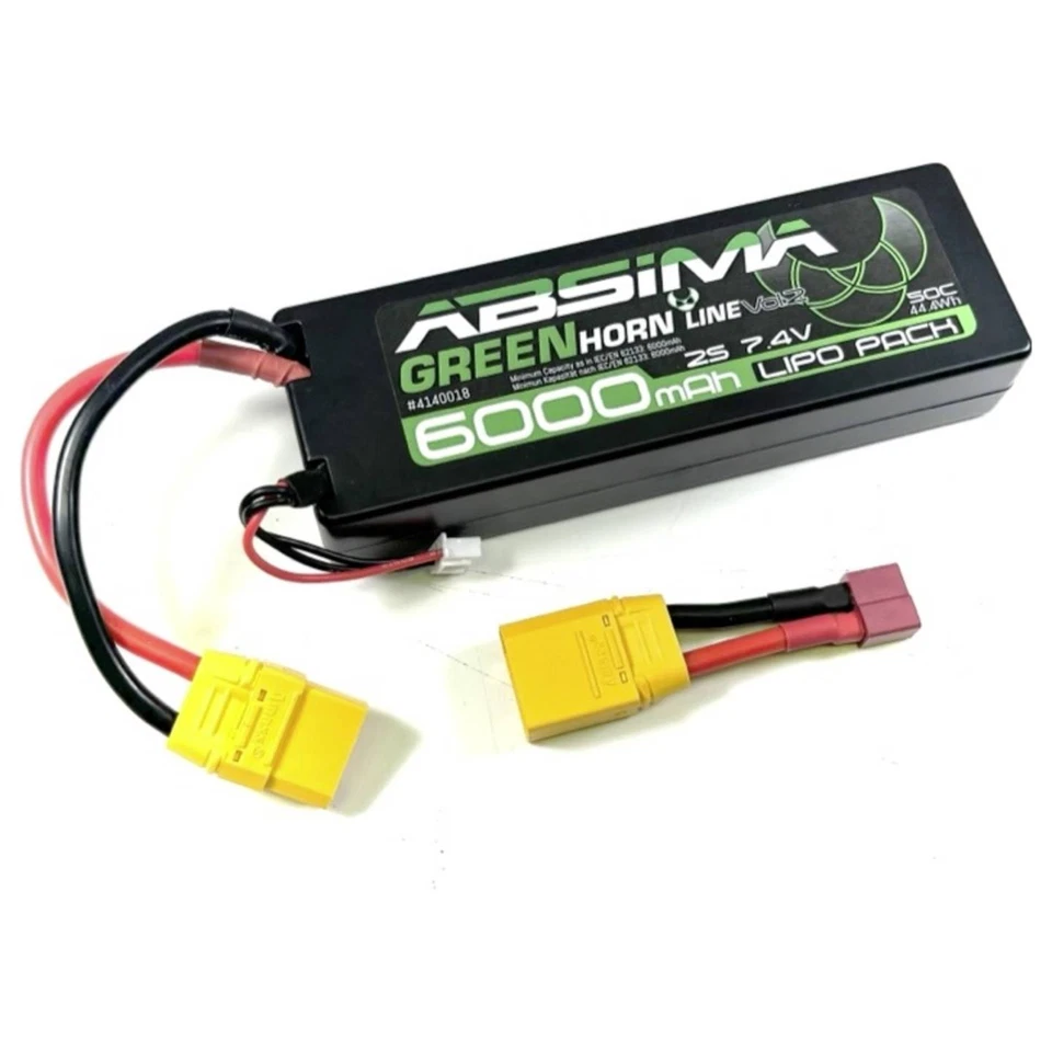 Absima Modellbau-Akkupack LiPo Batterie 7.4V 6000mAh XT90 Stick RC Car 2Zellen