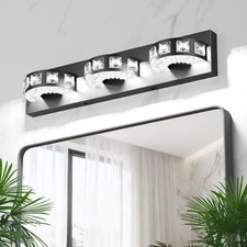 LED Modern Bathroom Vanity Light Fixtures 3-Light, 24W, 21.6-Inch , Matte Bl...