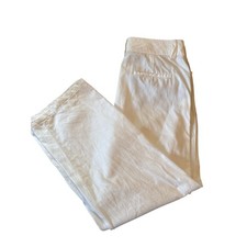 Vince Women's Cotton Linen Twill Wide Leg Pants White 14 EUC