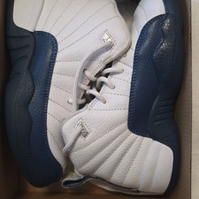 Youth Nike Jordan 12 Retro PS White/French Blue Preschool Basketball Shoes