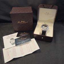 NIB Men’s LUCIEN PICCARD Moon Phase Automatic 22 Jewels Black Open Heart Watch