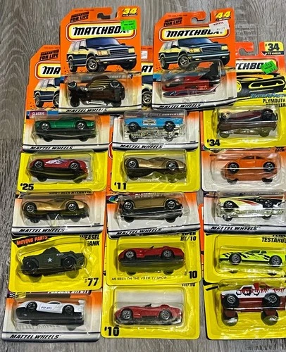 Vintage Matchbox Lot – 17 Cars – 1990s Mattel Wheels Series – New