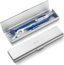 Wider Aluminum Toothbrush Travel Case, Portable 1 Pack (Large), Silver 
