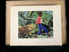 Vintage 1940s Little BLACK SAMBO Thornton Utz Art Print / Story line