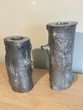 Portavelas Pier 1 rama de troncos palos rústico decoración moderna chimenea aluminio fundido