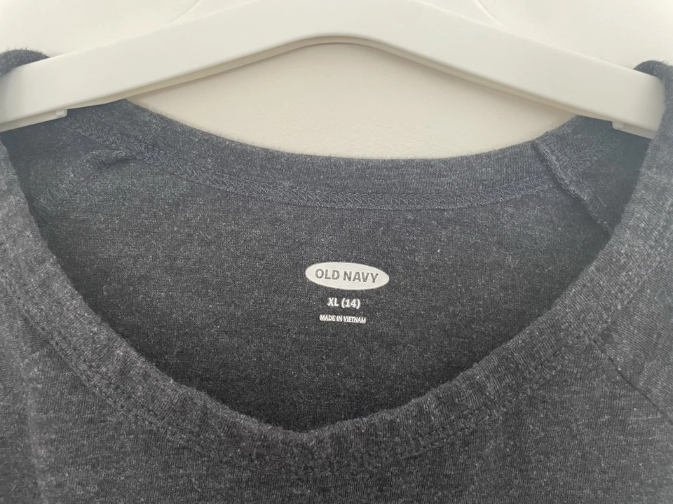 Old Navy Kids Girls Soft Cotton Blend Raglan Long Sleeve Shirt Black Jack XL 14 - Image 2 of 4