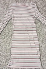 Women's Shein Shirt Dress Size XS Color Cream Red Stripe Sexy Attractive Cute...
