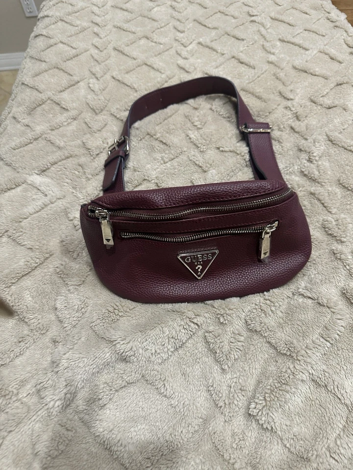 GUESS Fanny Pack Dark Plum Adjustable Strap - Image 2 of 4