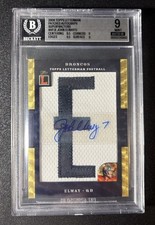 Marketplace image: John Elway 2008 Topps Letterman Letter Patch Superfractor 1/1 “E” BGS 9 10 Auto