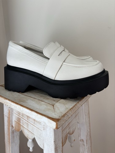 Mocassino donna platform bianco taglia 8 grunge punk suola grossa a strappo - Foto 3 di 9