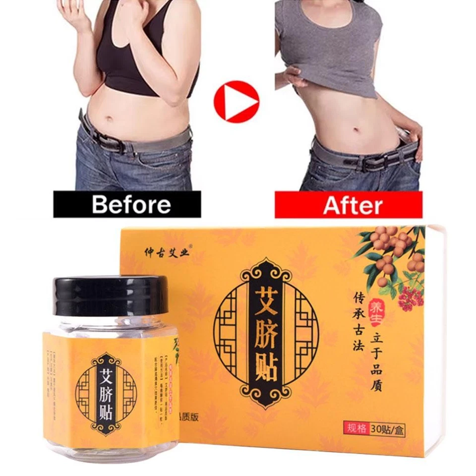 Herbal Wormwood Belly Button Tummy Sticker Moxibustion Patch Traditional Mugwort - Immagine 4 di 4