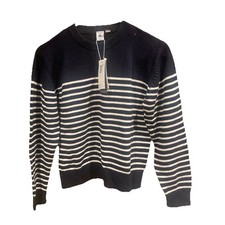 Petit Bateau Striped Pullover Sweater 12 Boys Navy Blue White
